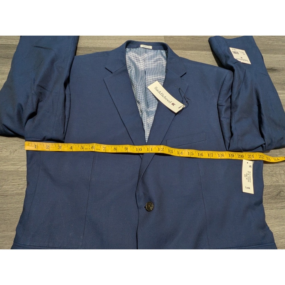 New With Tag Saddlebred Men's Indigo Blue 100% Cotton Blazer Sport Coat Size 44R - Picture 7 of 9